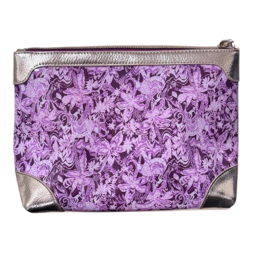 Lilly Pulitzer PVC Pouch/Cosmetics Case Mulberry Wild - Picture 3 of 9